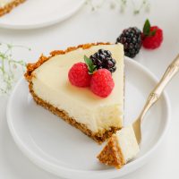 Eggless Cheesecake on plate