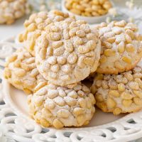 Pignoli Cookies on plate