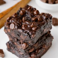 close-up of paleo vegan brownies