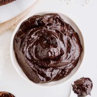 chocolate avocado frosting in bowl