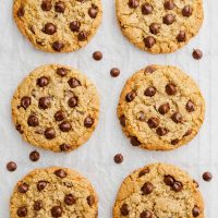 almond flour oatmeal cookies on tray