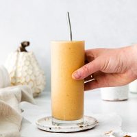 pumpkin smoothie in glass