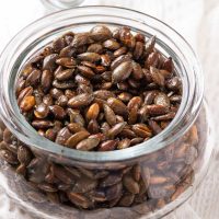 close-up of roasted pepitas