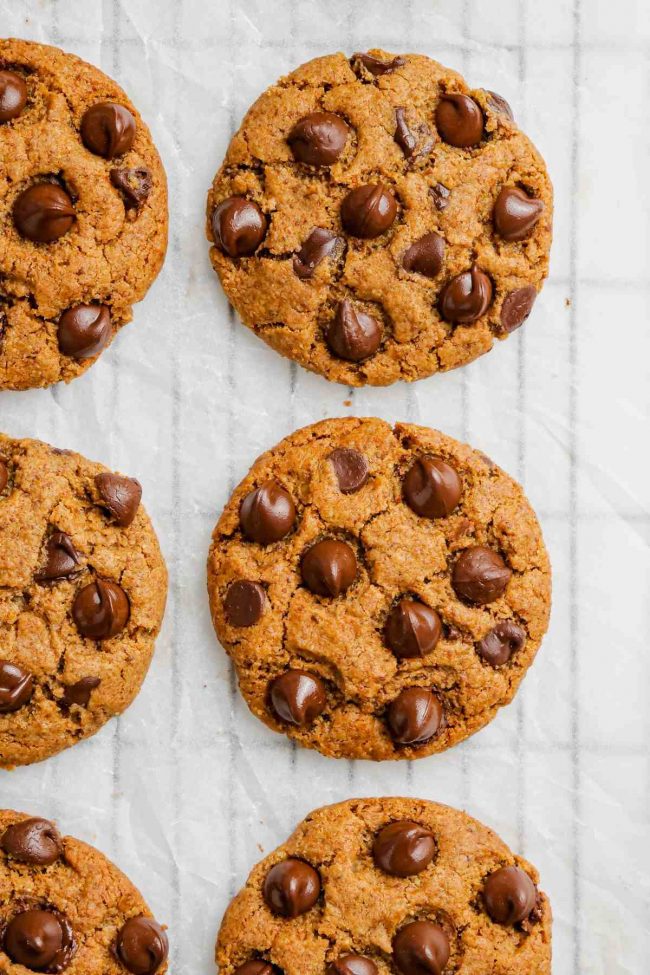 Egg-Free Peanut Butter Cookies with Chocolate Chips