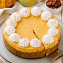 Keto Pumpkin Cheesecake (best ever! so creamy)