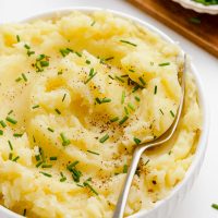 close up photo of dairy-free mashed potatoes