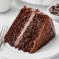 sliced gluten-free chocolate cake on a plate
