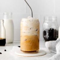 cold brew and milk in a glass