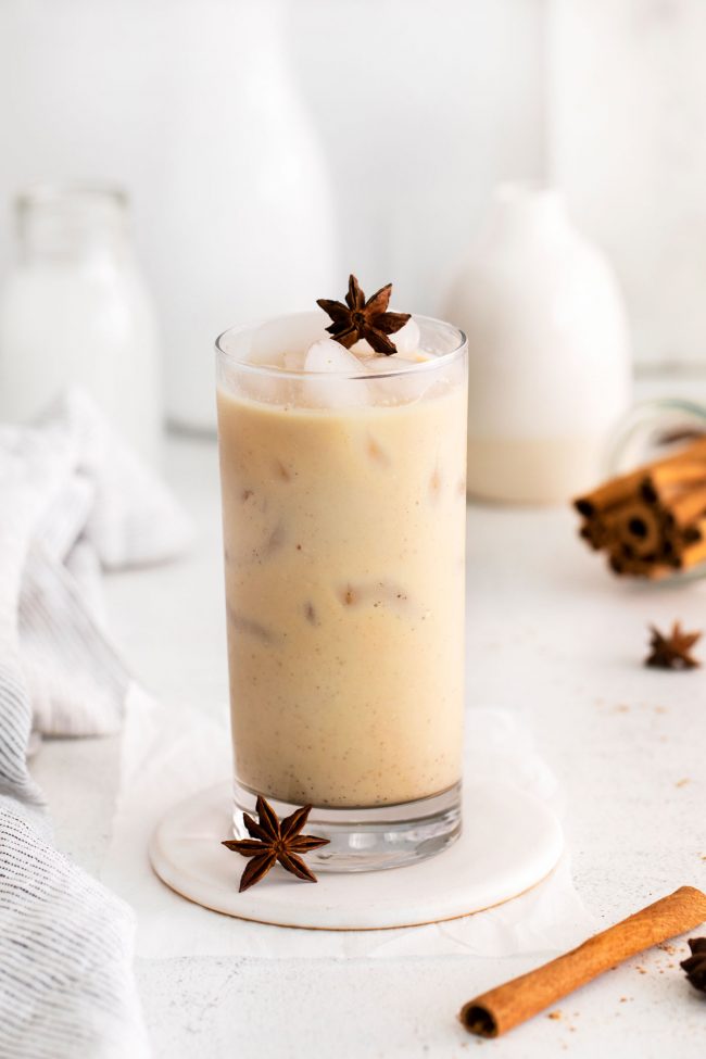 Iced Gingerbread Oatmilk Chai Latte {Starbucks Copycat}