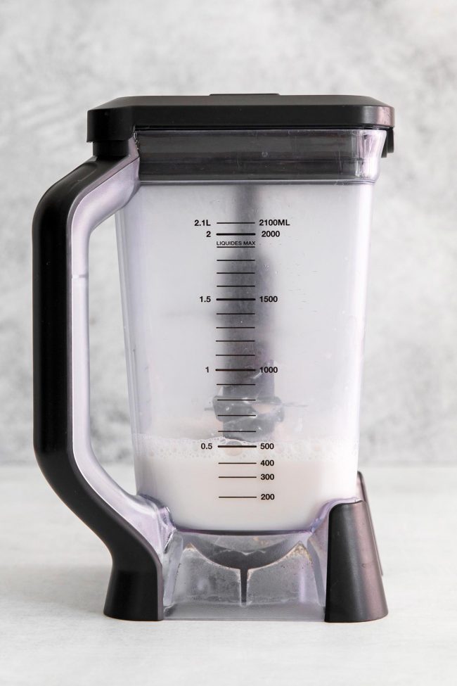 I use a milk frother to turn 8oz of almond milk and protein powder