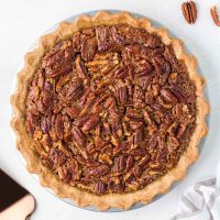 top view of gluten-free pecan pie