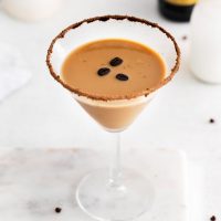 martini glass with mocha martini