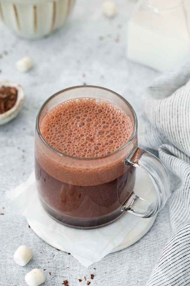 Easy way to make hot chocolate with a milk frother 