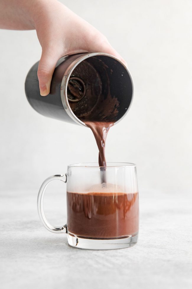 Easy way to make hot chocolate with a milk frother 