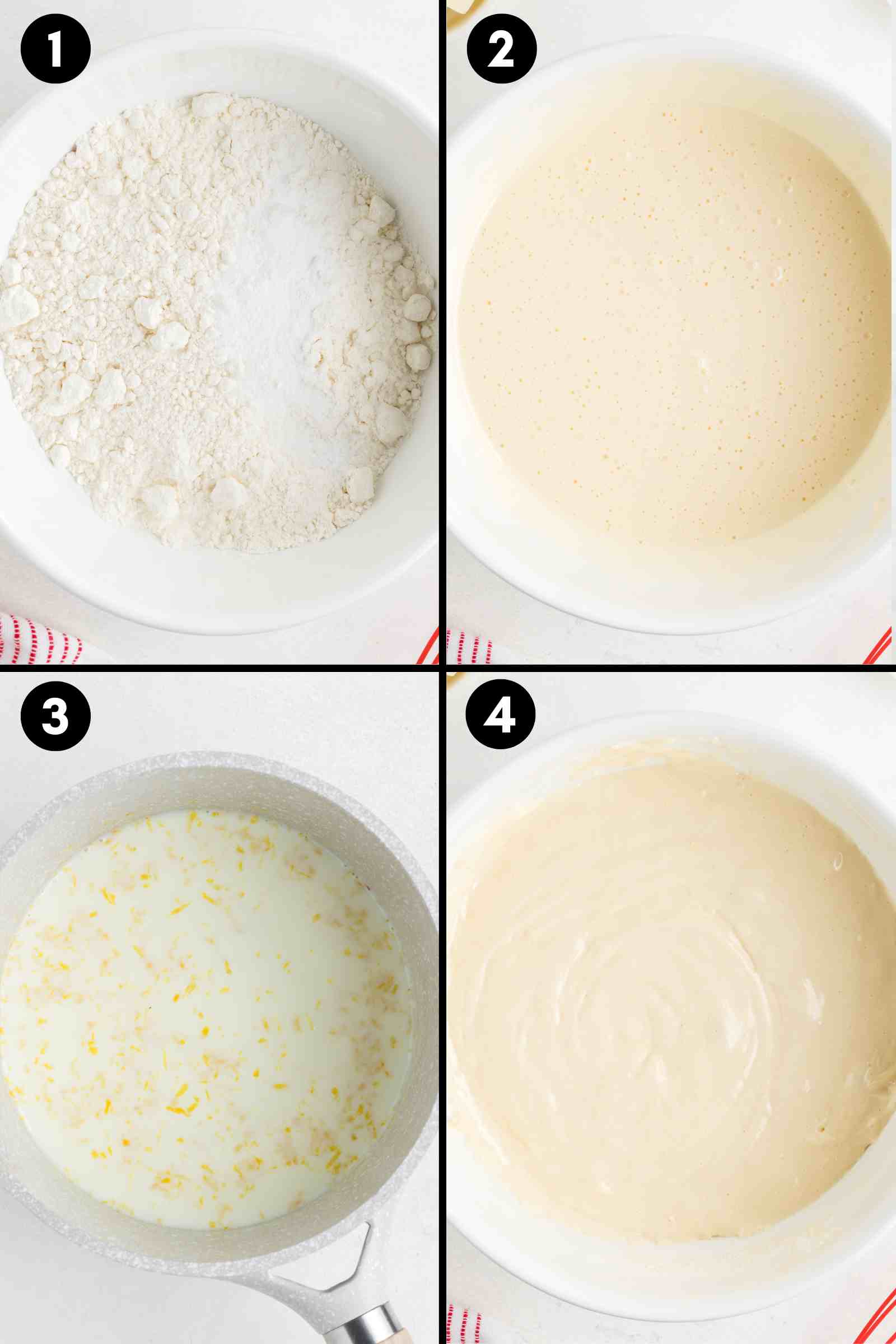 mixing together the dry ingredients and adding them to the wet ingredients