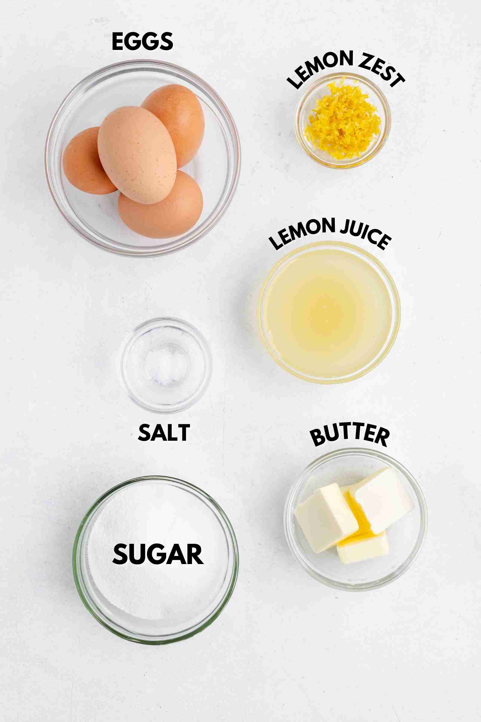 ingredients needed to make lemon curd