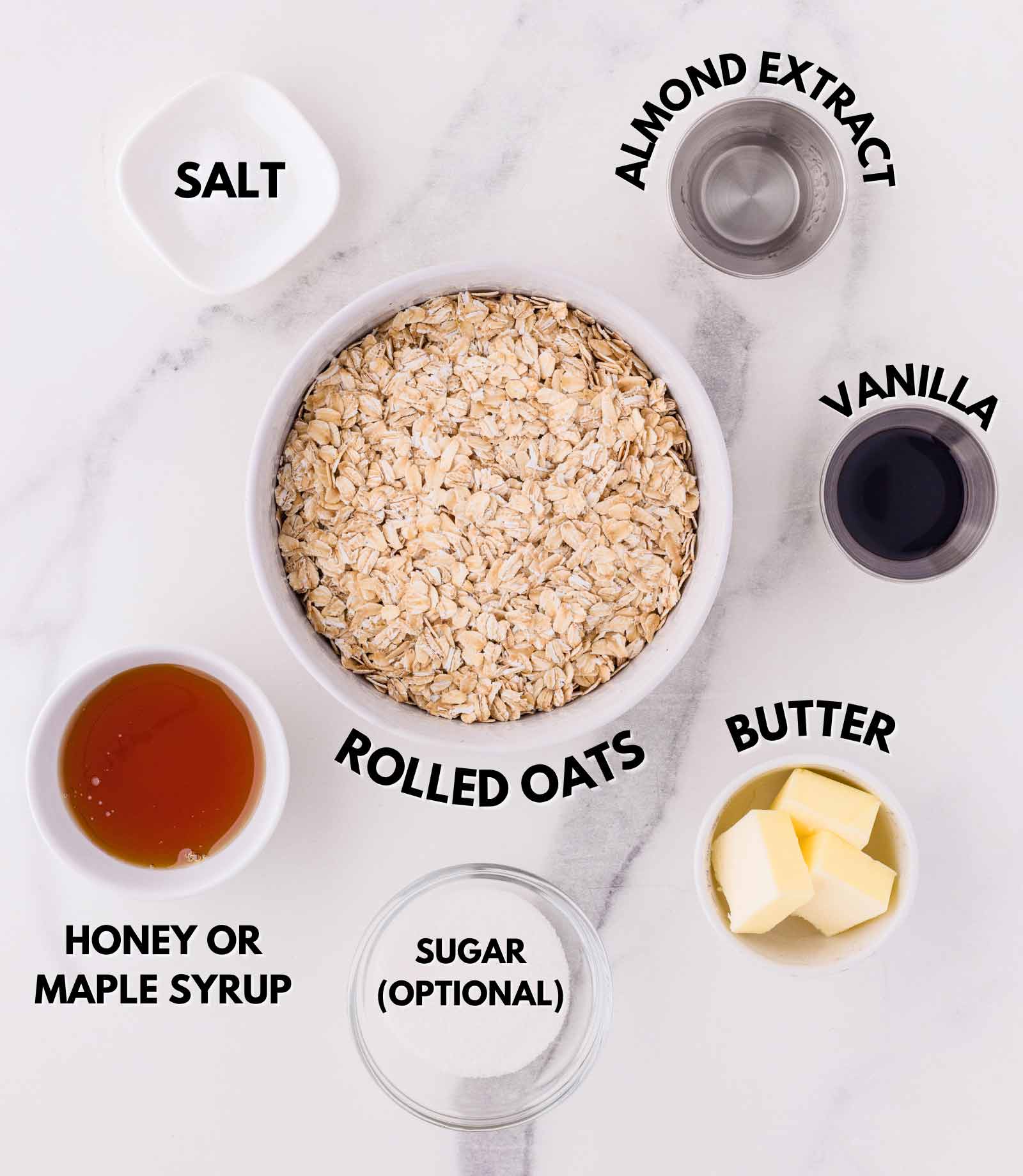 ingredients laid out to make granola for yogurt